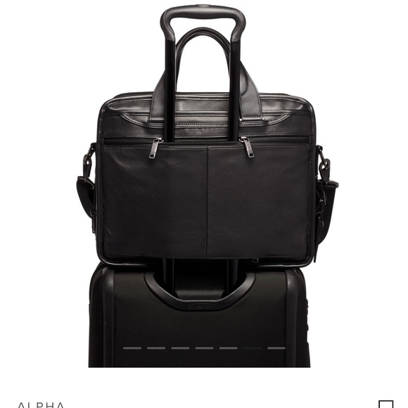 Tumi expandable leather laptop briefcase - Picture 3 of 7